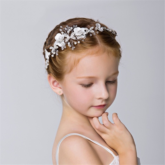 Other - Crystal Pearl Flower Vine Tiara Headdress